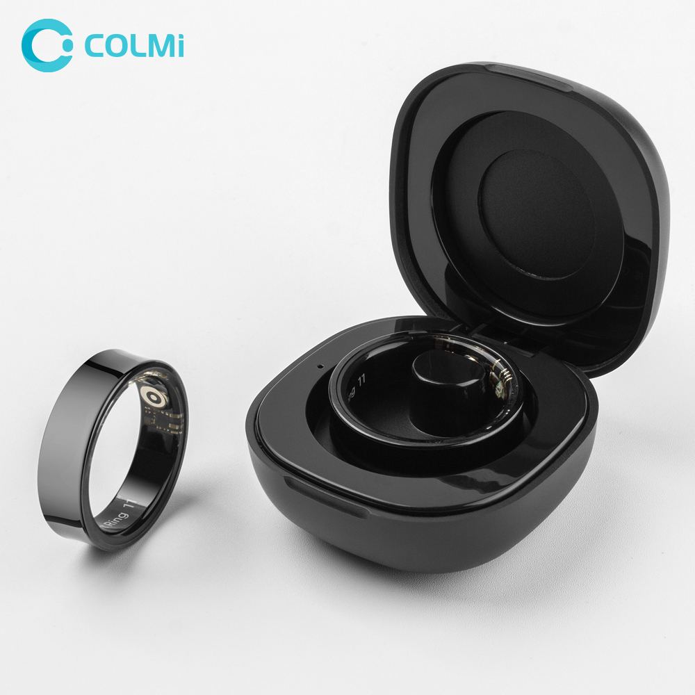 Temperature Ring Skin - 2024 COLMI R09 สมาร์ทแหวนผู้ชายผู้หญิงพร้อมกล่องชาร์จ,สุขภาพและ Sleep Monitor,อุณหภูมิผิว,อายุการใช้งานแบตเตอรี่