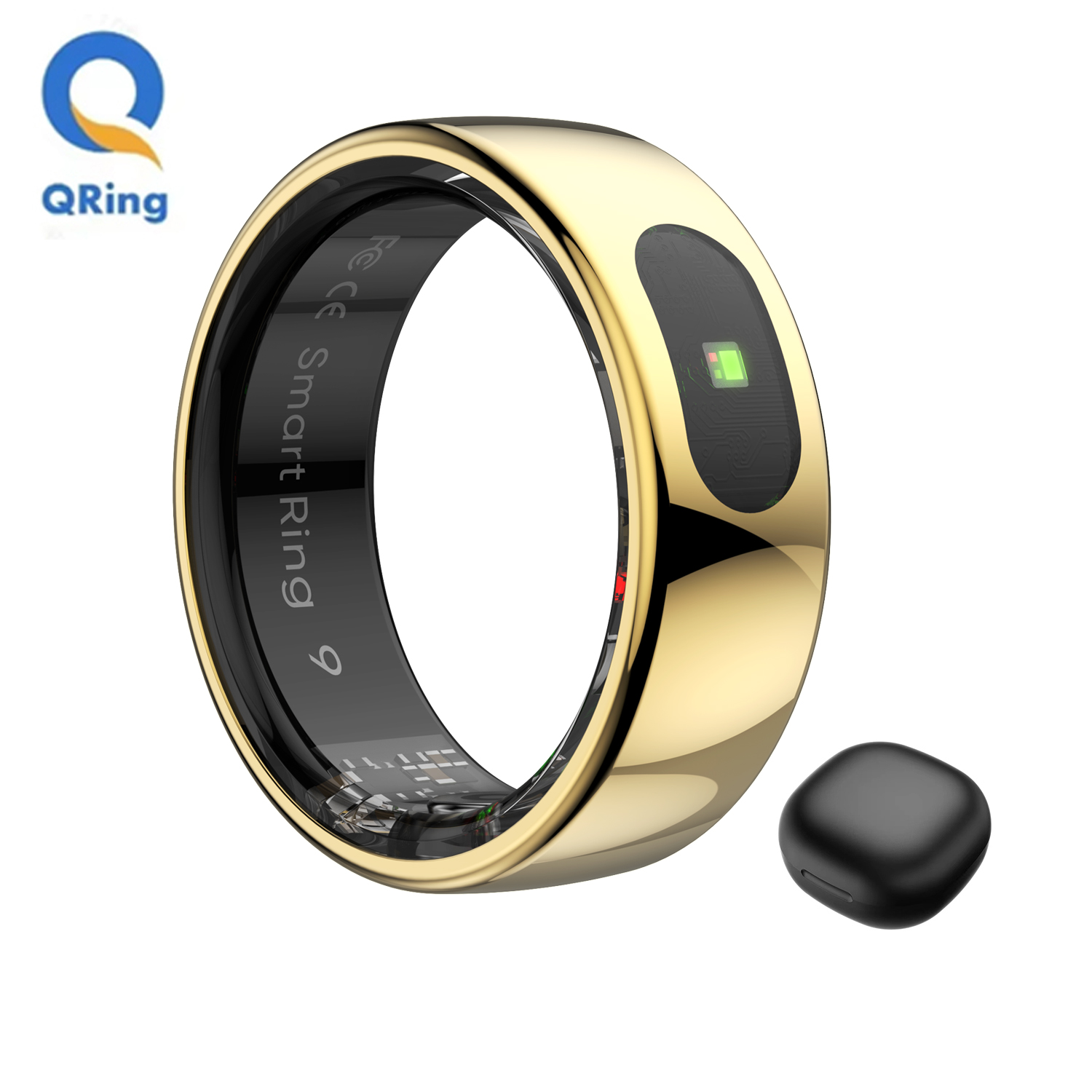 Temperature Ring Skin - แหวนอัจฉริยะสำหรับผู้ชายและผู้หญิง พร้อมเคสชาร์จ ควบคุมด้วยระบบสัมผัส จัดการสุขภาพ กันน้ำ P68