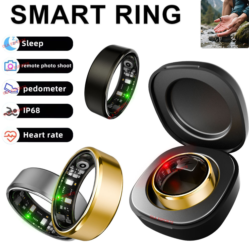 Temperature Ring Skin - แหวนอัจฉริยะ R09 สำหรับผู้ชายและผู้หญิง พร้อมกล่องชาร์จ วัดอัตราการเต้นของหัวใจ ออกซิเจนในเลือด