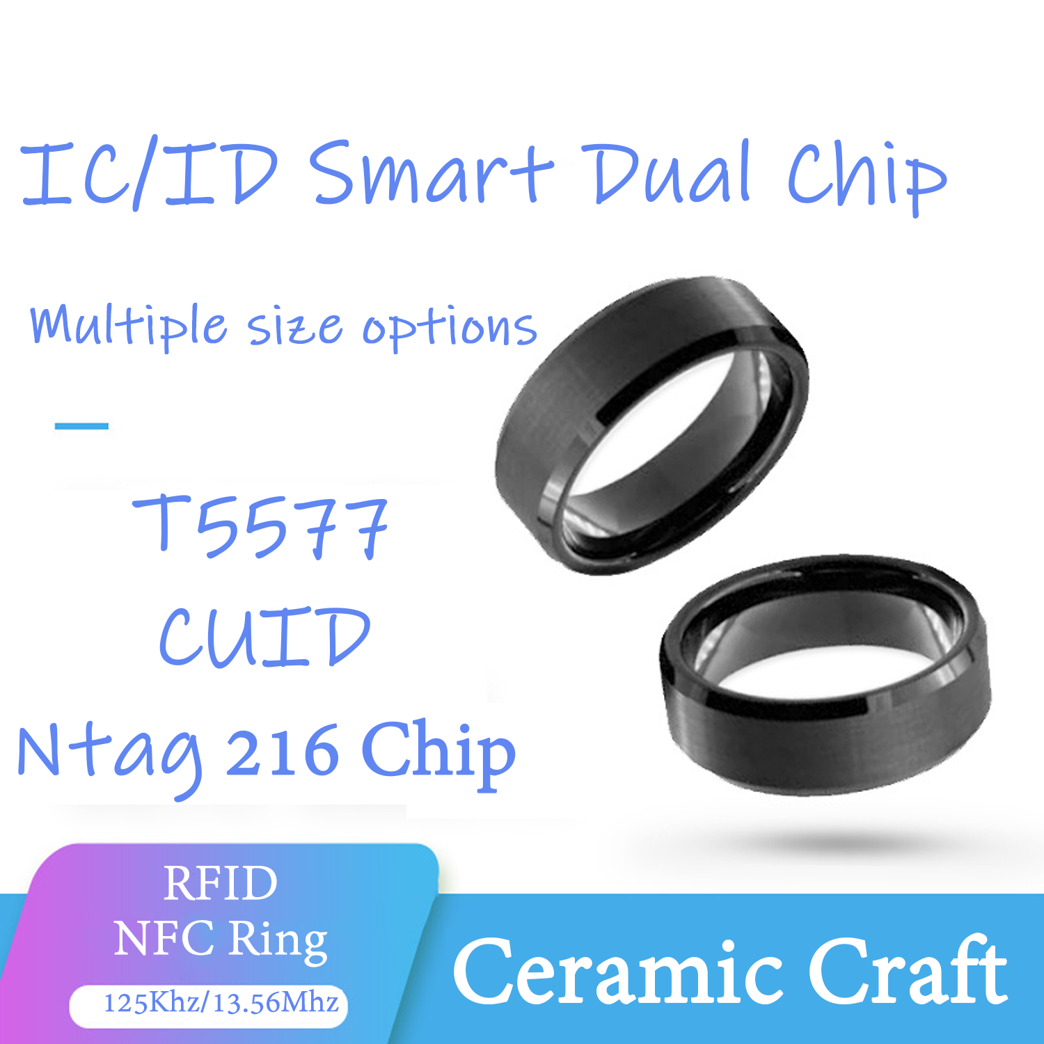 Smart Ring Nfc Pay - CUID T5577 DualชิปCloneแหวนNFC 1K S50 Rewritable