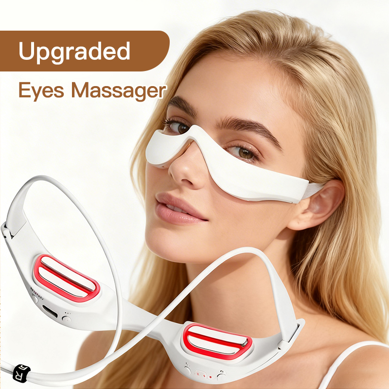 Light Therapy Glasses - เครื่องนวดบำบัดใต้ตาด้วยแสงสีแดง, อุปกรณ์ยกกระชับรอบดวงตาด้วยแสงสีแดงและไมโครเคอร์เรนท์, แว่นตาบำบัดใต้ตา