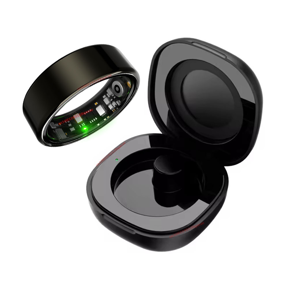 Temperature Ring Skin - R09 แหวนอัจฉริยะสำหรับผู้ชายผู้หญิงพร้อมเคสชาร์จ, อัตราการเต้นของหัวใจ, ออกซิเจนในเลือด, เครื่องวัดอุณหภูมิผิวหนัง, กันน้ำ
