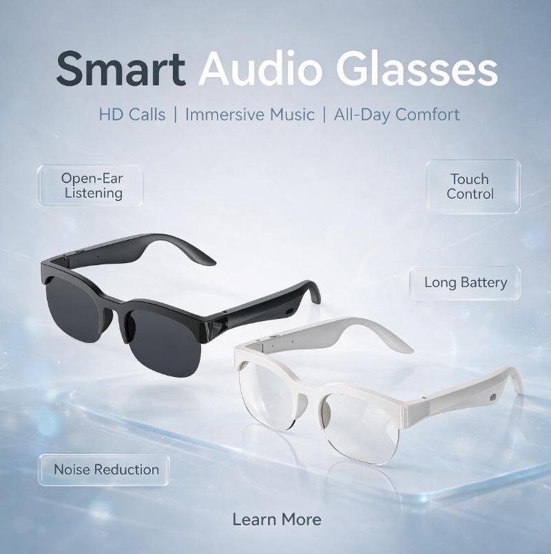 Smart Glasses Lens - แว่นตากันแดดอัจฉริยะแปลภาษาแบบเรียลไทม์ น้ำหนักเบา โพลาไรซ์ บลูทูธแบบ Open Ear