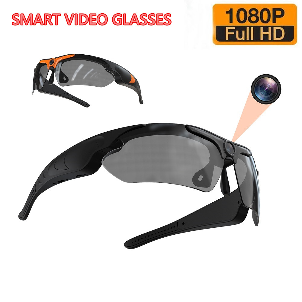 Smart Glasses Lens - กล้อง HD 1080P สวมใส่ได้เลนส์โพลาไรซ์แว่นตาปั่นจักรยานกลางแจ้งกล้องวิดีโออัจฉริยะระบบรักษาความปลอดภัยกล้องวงจรปิดแบบ360องศาการบันทึกวิดีโอ