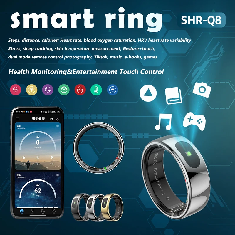 R08 สมาร์ทแหวนผู้ชายผู้หญิงชาร - Temperature Ring Skin บทวิจารณ์และราคา