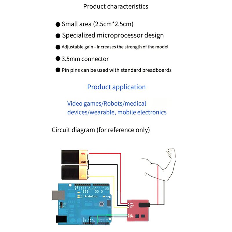 B50B-3X โมดูลเซ็นเซอร์ไฟฟ้ากล้ - Muscle Sensor Emg บทวิจารณ์และราคา